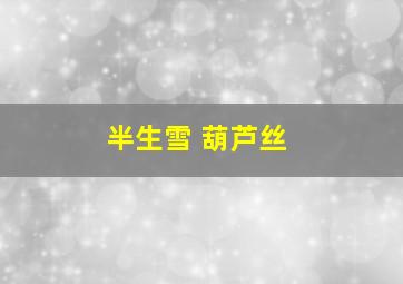 半生雪 葫芦丝